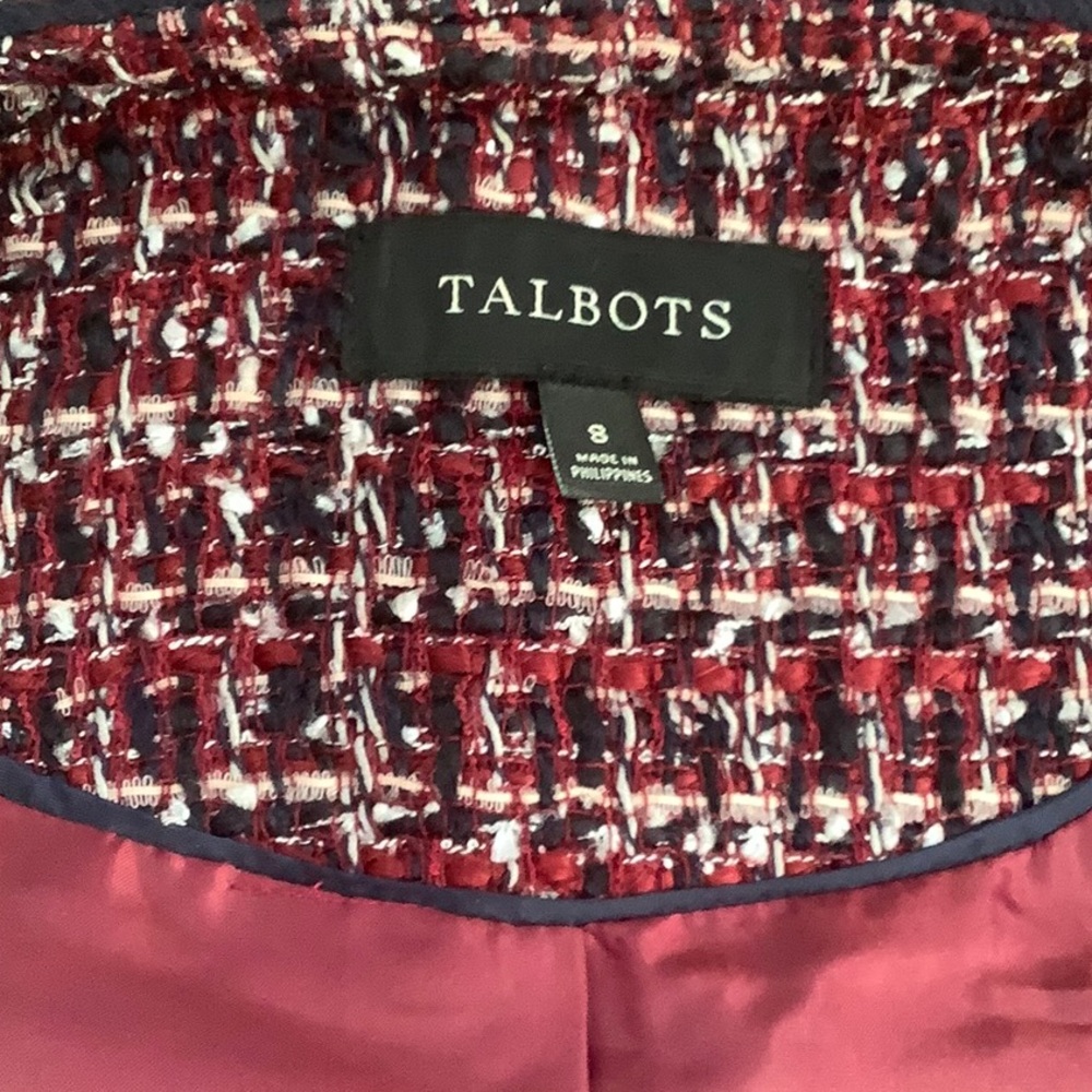 Talbots Tweed Blazer with Gold Buttons and Pockets Size 8 - Picture 13 of 14